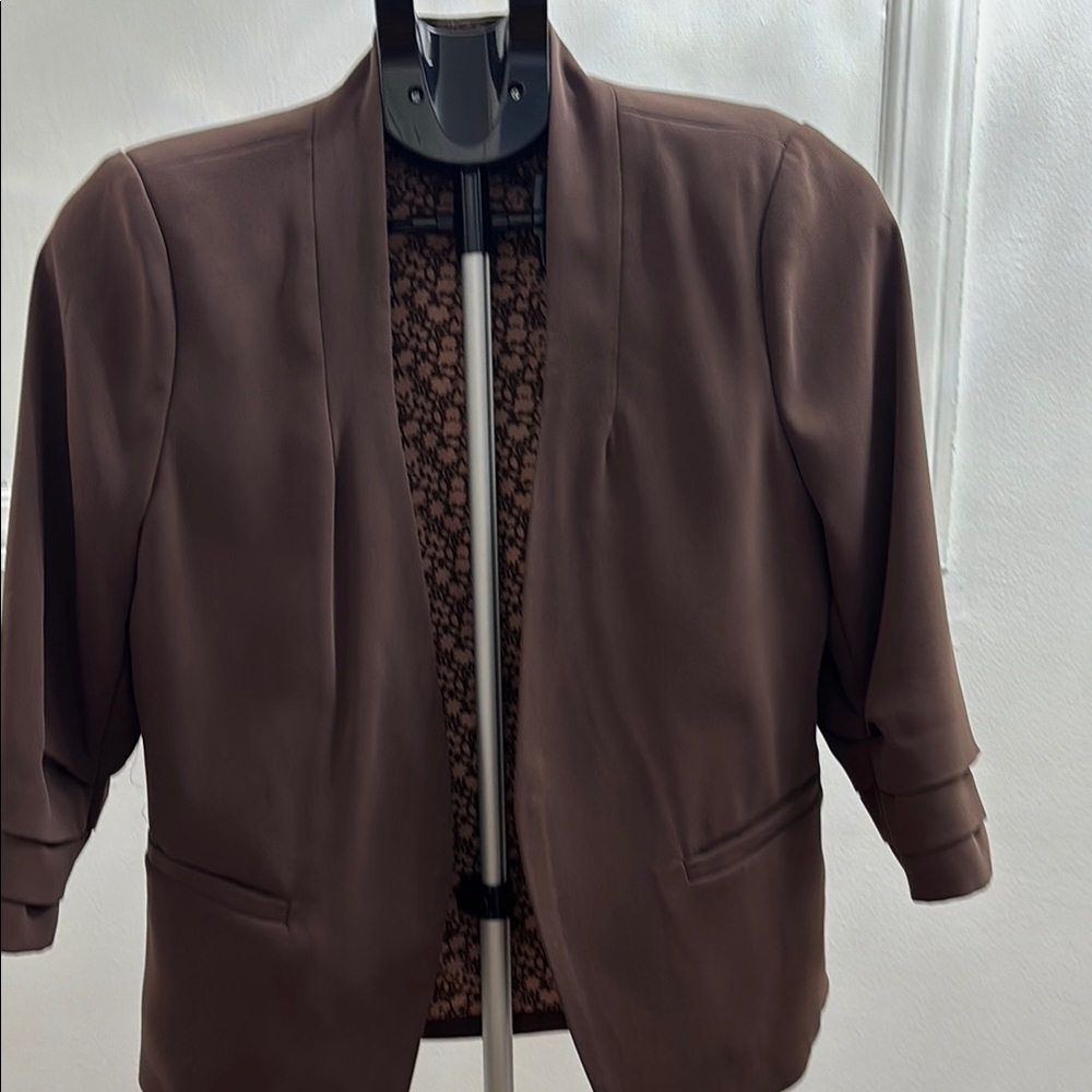 Brown Blazer with Floral Lining